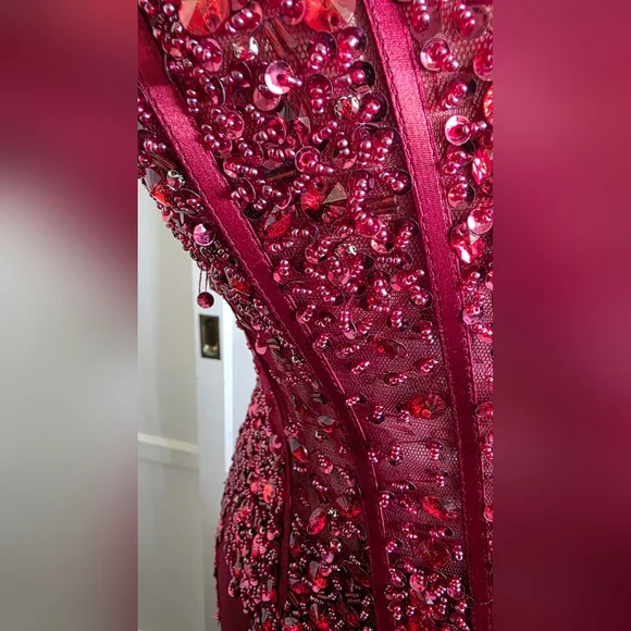 Phila Sofia Elegant RED Strapless Evening Gown Size 10 - Picture 3 of 14